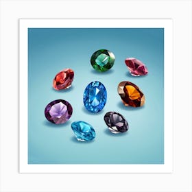 Colorful Gems 1 Art Print