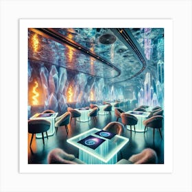 A Futuristic Sci Fi Restaurant Ambiance With Air I Art Print