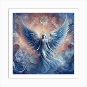 Majestic Warrior Angel In Decoration Color Paint 1 Art Print