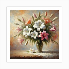 Lilies In A Vase Art Print