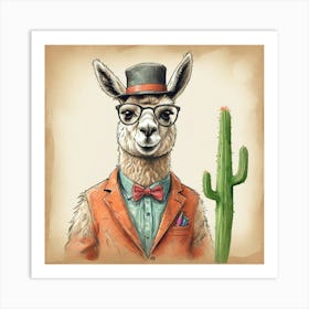 Llama With Glasses 5 Art Print