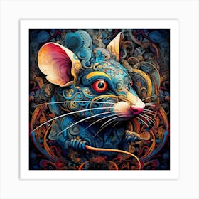 Psychedelic Rat Art Print