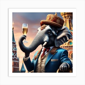 Havana Elephant Moscow Art Print