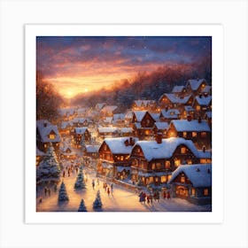 Christmas Village 2 Art Print