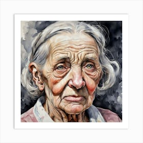 Portrait Of An Old Woman Art Print