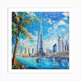 Dubai Skyline Art Print