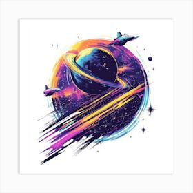 Space Galaxy Tee.Generated AI. Wall Art Print Art Print