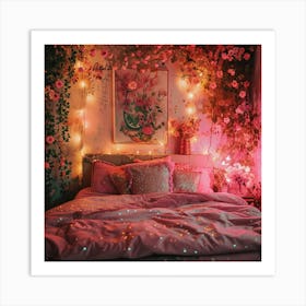 Pink Bedroom Art Print