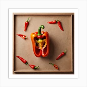 Peppers In A Frame 27 Art Print