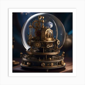 Steampunk Snow Globe 7 Art Print