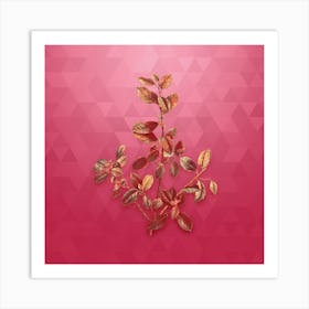 Vintage Italian Buckthorn Botanical in Gold on Viva Magenta n.0450 Art Print