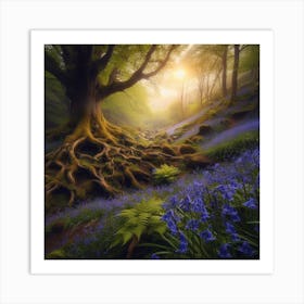 Bluebells In The Forest 5 Art Print