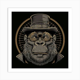 Steampunk Gorilla 13 Art Print