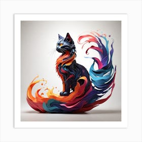 Fire Cat Art Print