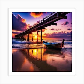 Sunset At The Beach 191 Art Print