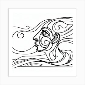 Wind Picasso style 1 Art Print