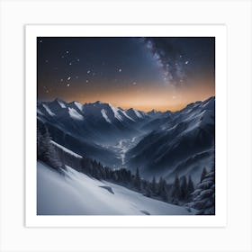 Night In The Mountains 4 Art Print