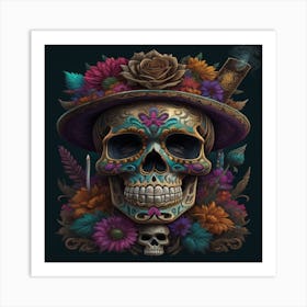 Day of the Dead Skull 4 Art Print