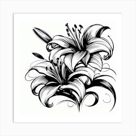 Lily flowers 2 Art Print