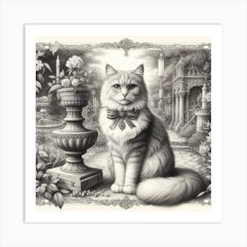 Cat In The Garden Art Print