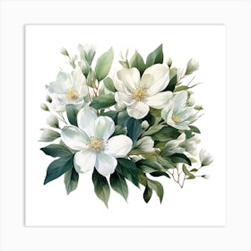 White Flowers Art Print