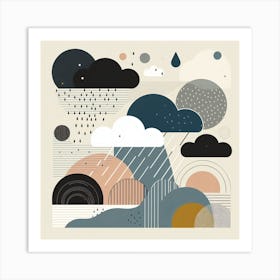 Scandinavian style, Clouds and rain 2 Art Print