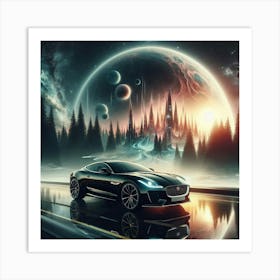 Car In Space Art Print