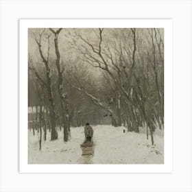 Snowy Walk Art Print