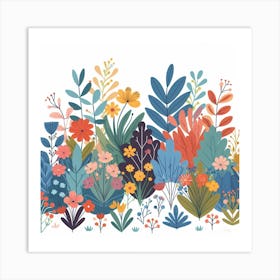 bushes of flowers 2 Art Print