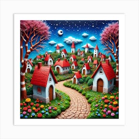 Fairytale Village 2 Art Print