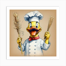 Chef Duck 1 Art Print