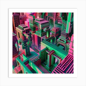 3d Cityscape 1 Art Print