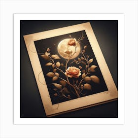 Roses And Moon 1 Art Print