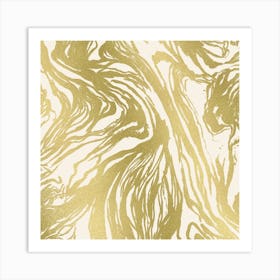 Gold Marble Square Art Print