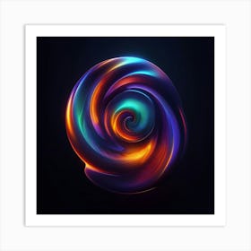 Vibrant Abstract Swirl Of Colors Against Dark Background Don't Miss Out! See a Colorful Comet Light Up the Sky Art Print