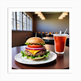 Burger And Drink 1 Art Print