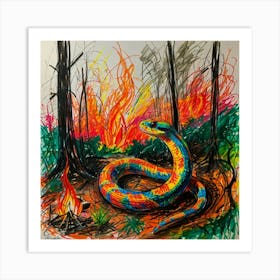 Snake In The Forest Art Print