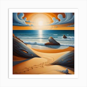 Sunset On The Beach Art Print