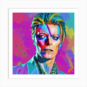 Craiyon 150639 Bold And Vibrant Artwork Of David Bowie In 1980s Style In Pastel Colours Art Print