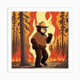 Bear In The Forest Art Print