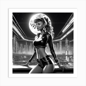 Futuristic Girl Art Print