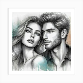 Portrait Of A Couple Art Print