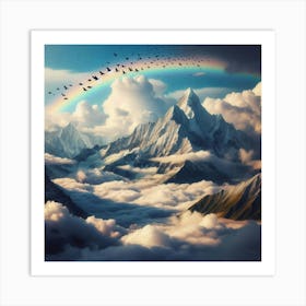 Rainbow Over Mountains 1 Art Print