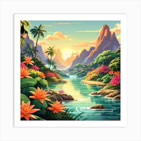 Tropical Landscape 1 Art Print