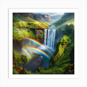 Rainbows In Iceland Art Print