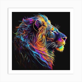 Colorful Lion Art Print