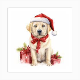 Santa Labrador Art Print