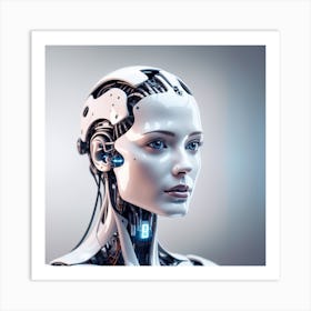 Portrait Of A Female Robot 2 Art Print