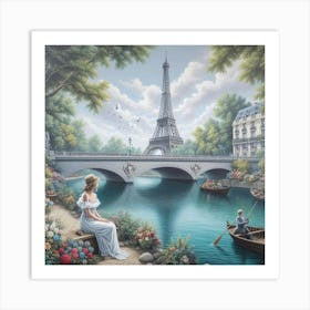 Paris By The River Art Print