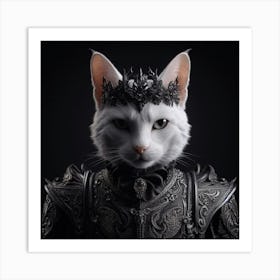 Cat In Armor 2 Art Print